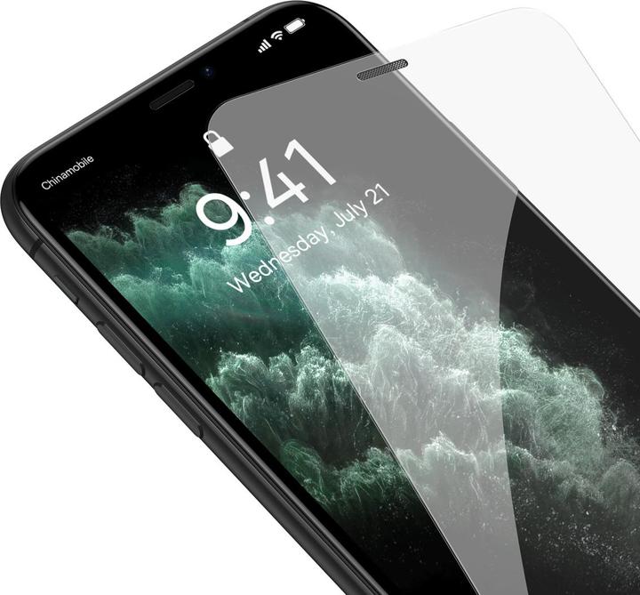 Actual product image Baseus All-glass Porcelain Crystal Dust-proof Film for iP11 (2 pcs., Apple iPhone 11, Apple iPhone XR)