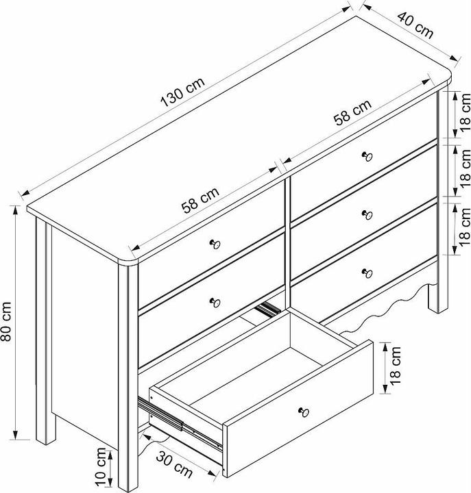 Produktbild Vente-unique Ilizana (130 x 40 x 80 cm)