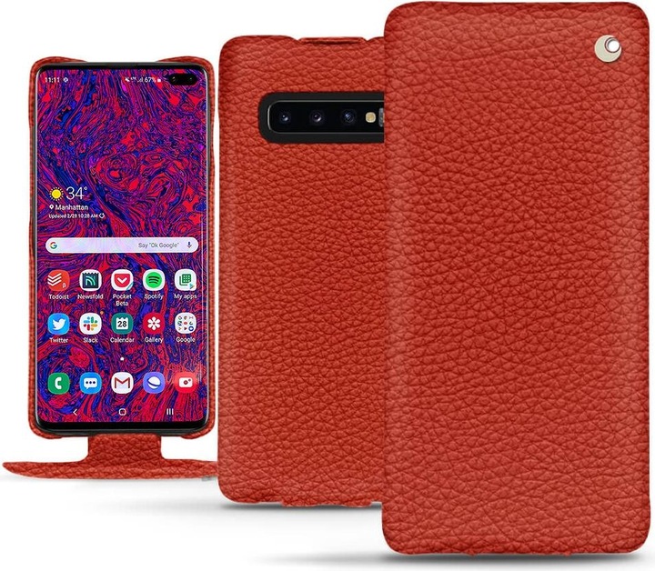 Actual product image Noreve Leather cover vertical (Samsung Galaxy S10+)