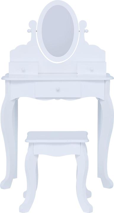 Teamson Kids Rapunzel Kinderschminktisch fr kleine Prinzessinnen Mit Spiegel und Hocker in Wei