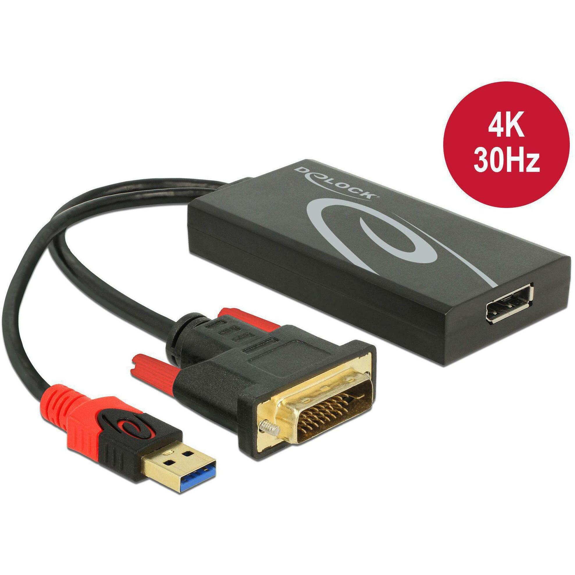 Delock Dvi A (Dp, 13.50 Cm), Adattatore Dati + Video, Nero