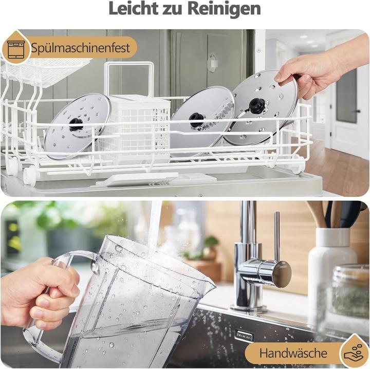 Produktbild Yashe Multifunktionale Küchenmaschine mit Mixer, Zerkleinerer, Entsafter und Teigkneter (1300 W, 2.50 l)