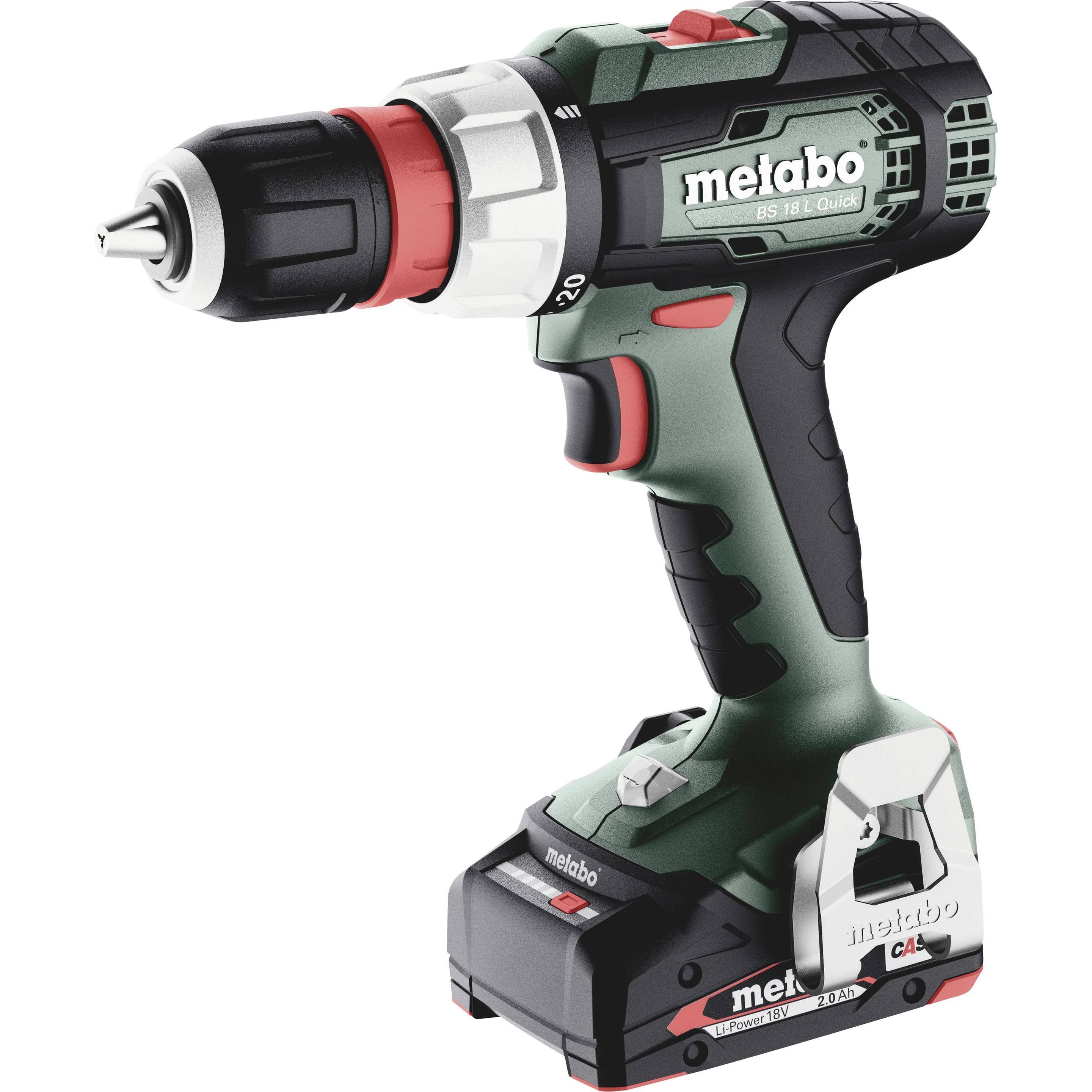 Metabo, Trapano + Avvitatore a batteria, BS 18 L Quick 614052500 Akku-Bohrschrauber 18 V 2 Ah Li-Ion bürstenlos