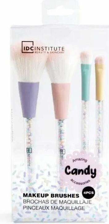 Actual product image IDC Institute CANDY MAKEUP BRUSHES set 4 pz