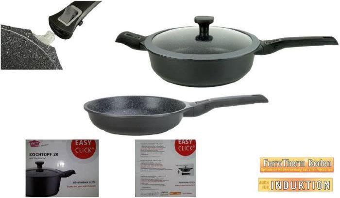 Actual product image GSW Frying pan EASY CLICK 28 cm with non-stick coating and removable handle (28 cm, Frying pan, Cast aluminium)