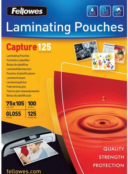Productafbeelding Fellowes Capture 125, 75x105mm (Formaat ID-kaart, 100 Stuk, 125 µm)