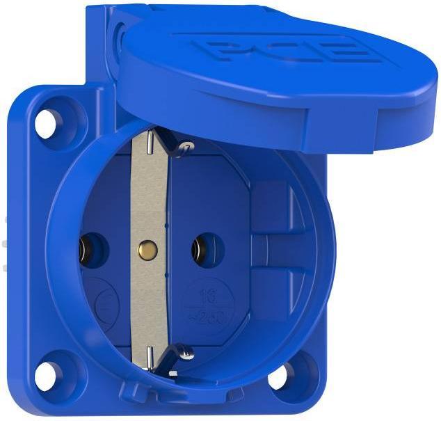 PCE CEE Schutzkontakt Anbausteckdose blau mit Dichtrand 16A 250V IP54 105-0bw