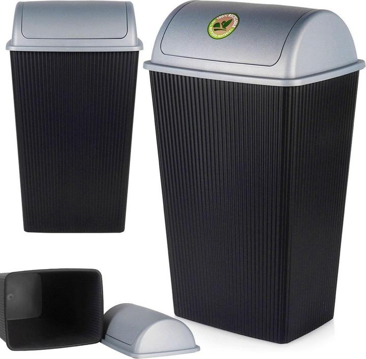 Actual product image Mojawo Abfalleimer Schwingdeckeleimer Mülleimer Müllbehälter Kunststoff 38L (38 l)