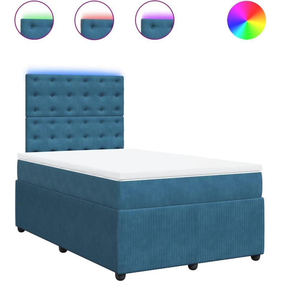 Thumbnail - VidaXL, Bett, Bo x springbett mit Matratze 120 x 190 cm Samt (120 x 190 cm)