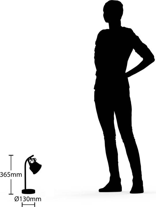 Actual product image Lindby Rubinjo table lamp Wood/Black (GU10)