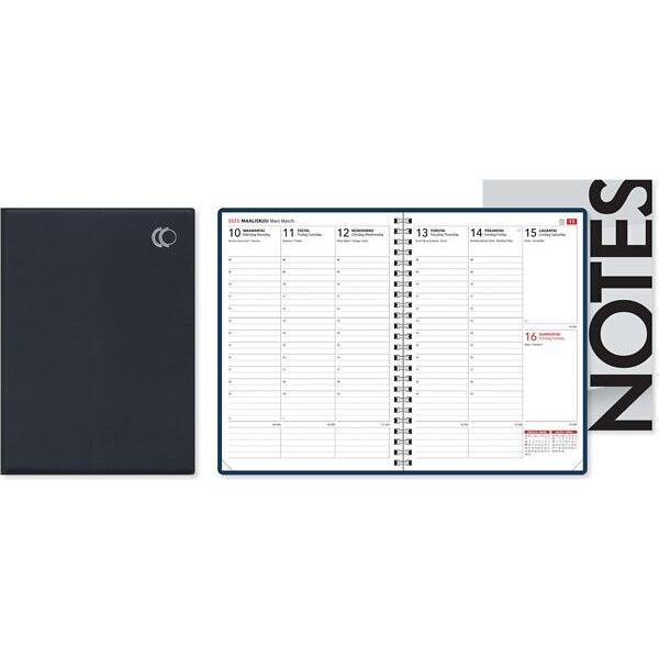 RCK, Agenda, 2025 Weekly Planner, A5, blue (A5, Englisch, Finnisch, Schwedisch)