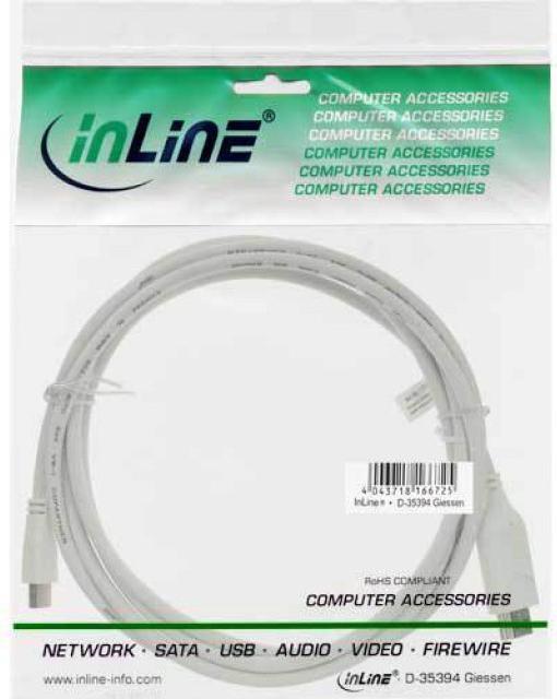 Productafbeelding InLine Mini DisplayPort naar HDMI converter kabel met audio wit 3m (3 m)