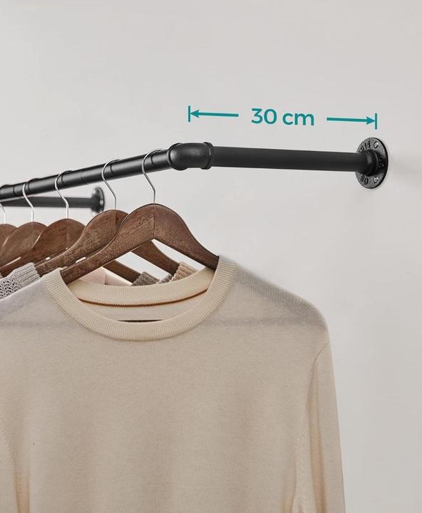 Image du produit Songmics Garderobenleiste Schwarz, 2 Stück im Set, Detailmaterial