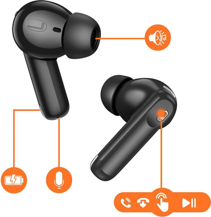 Produktbild Hoco Kabellose Kopfhörer Kabellose Ohrhörer mit Touchscreen TWS ANC ENC EQ21 midnight black (ANC, 7 h, Kabellos)