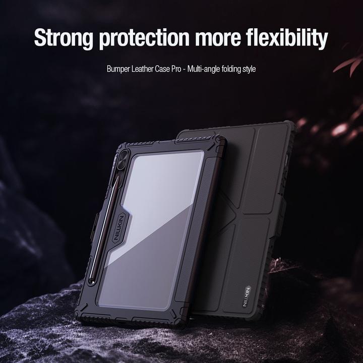 Produktbild Samsung Nillkin Bumper PRO Protective Stand Case Multi-angle für Galaxy Tab S9/S10 FE Schwarz (Samsung Galaxy Tab S10 FE, Samsung Galaxy Tab S9)