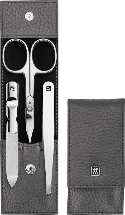 Image du produit Zwilling Classic Inox étui à bouton-pression, 3 pcs | Cuir | Anthr