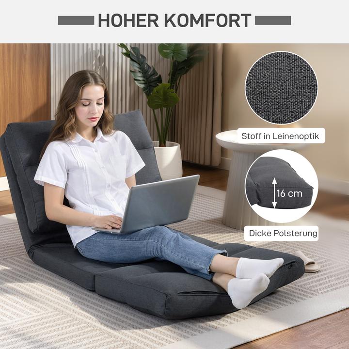 Actual product image Homcom Bodenstuhl Polyester, Metall Dunkelgrau