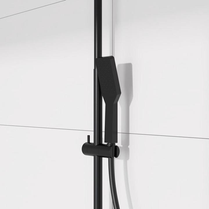 Actual product image Steinberg Series 390 shower system, glass shelf, thermostat, Easy Clean, rain shower, hand shower