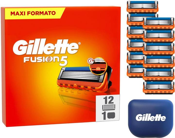 Produktbild Gillette Fusion5 Systemklingen 12er + Reiseschutzkappe - Online Versandvariante