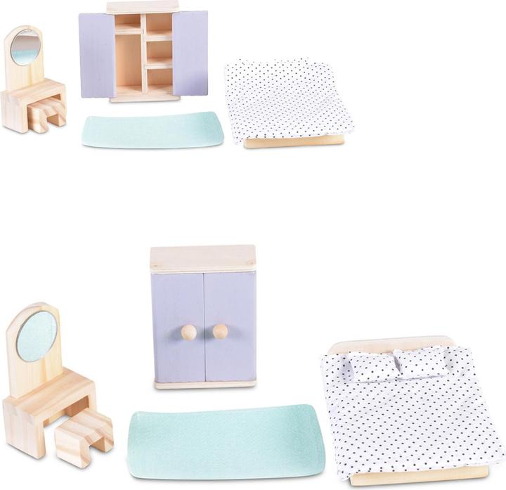 Immagine prodotto Moni Mobili per bambole in legno Camera da letto 4012