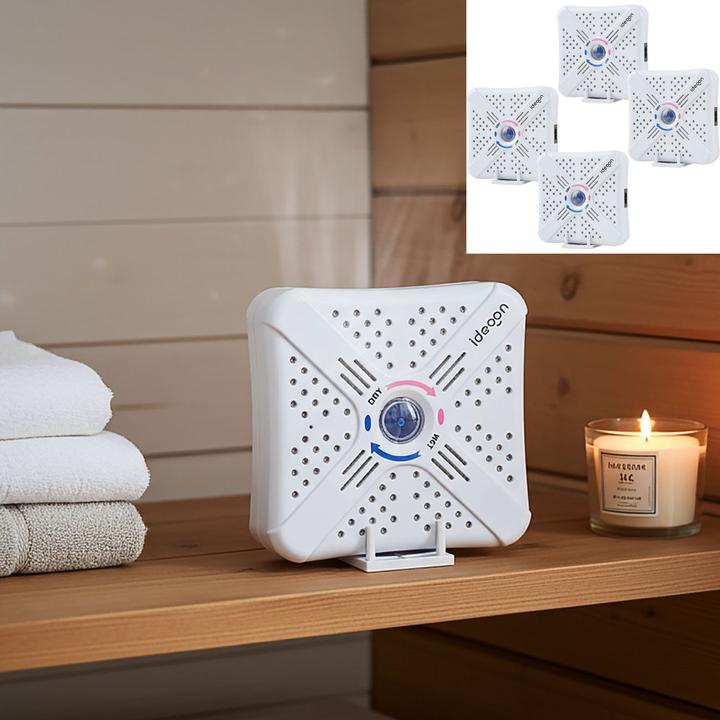 Ideoon 4er-Set Mini Luftentfeuchter 250ml mit Silica Gel Kügelchen, 25W
