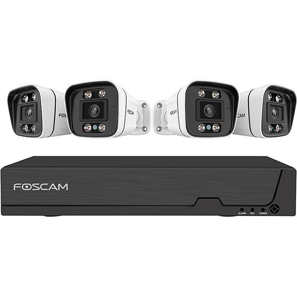 Foscam FNA 108 E B4 2T (Black) (3840 x 2160 Pixels), Netzwerkkamera, Schwarz