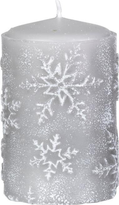 Wenzel Stumpenkerze - Elsa - ca. 6,5 x 10 cm - silbergrau