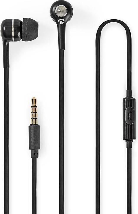 Casque Intra-auriculaire Filaire Nedis - Microphone, Câble 1.2 M, Diaphragme 10 Mm, Noir, Pour Smartphones Et PC