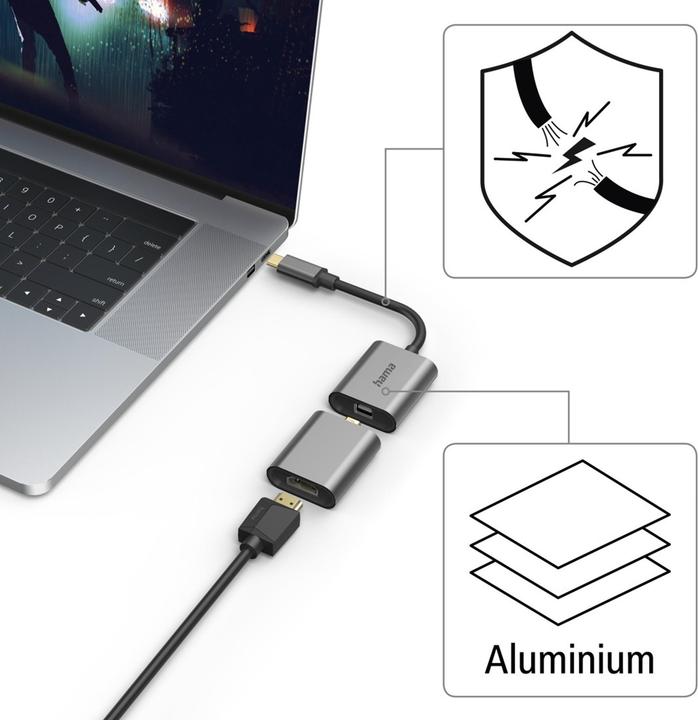 Image du produit Hama USB Video-Adapter (HDMI, Mini DP, VGA, 15 cm)