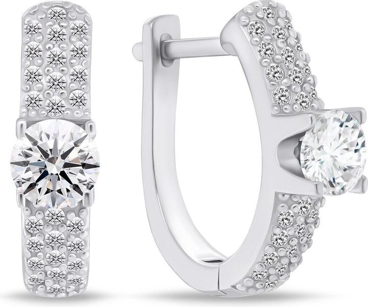 Image du produit Brilio Silver - Boucles d'oreilles en argent brillant avec zircons EA765W