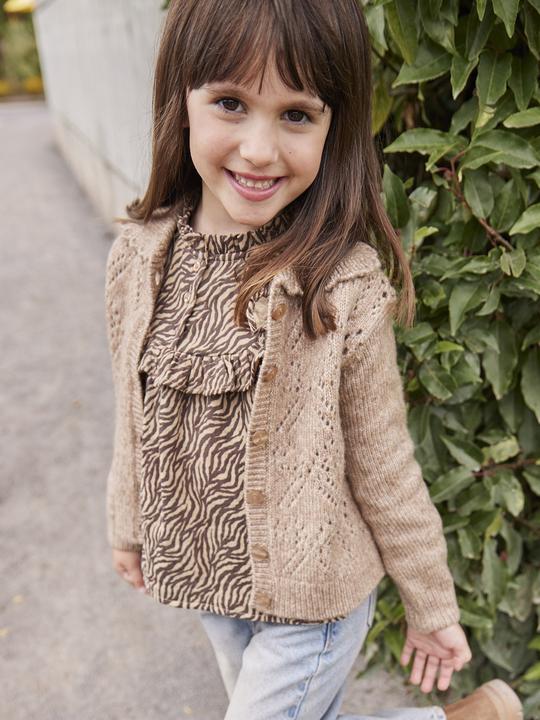 Produktbild Vertbaudet Strickjacke Mädchen mit Lochmuster und Zierschleifen (86)