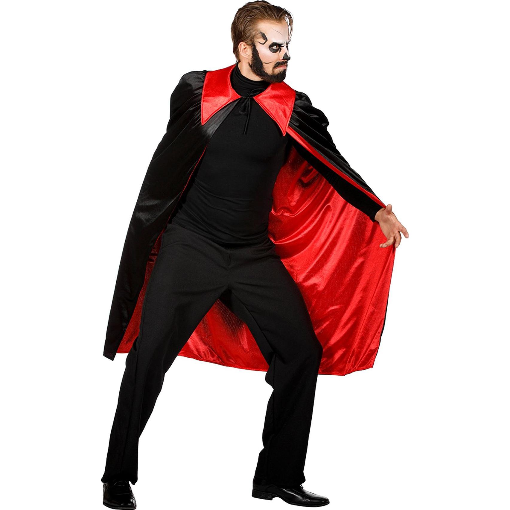 Metamorph Schwarz-rotes Vampircape für Erwachsene (One Size)