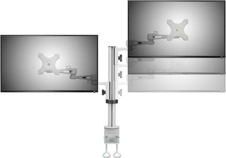 Image du produit SpeaKa Professional Support de bureau pour moniteur double avec pince en C (Tables, 27", 10 kg)