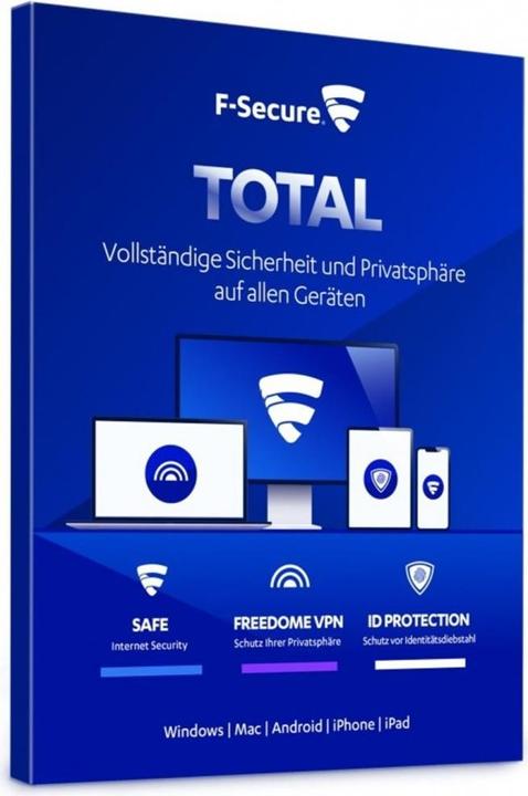 Image du produit F-Secure Total (3 Utilisateur, 3 Périphériques/Utilisateurs, 12 mois)