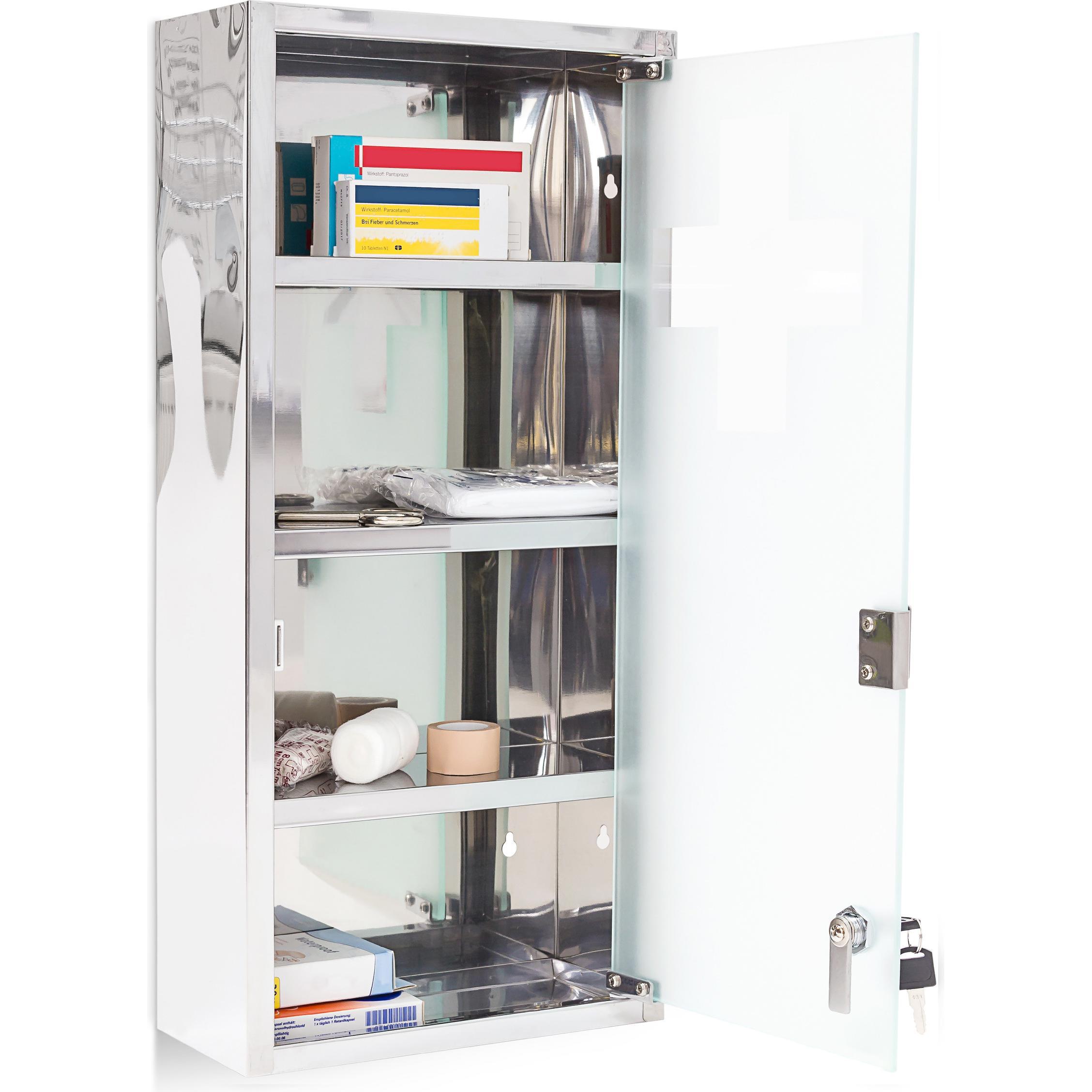 Relaxdays, Badezimmerschrank, Medizinschrank (27 x 12 x 57 cm)