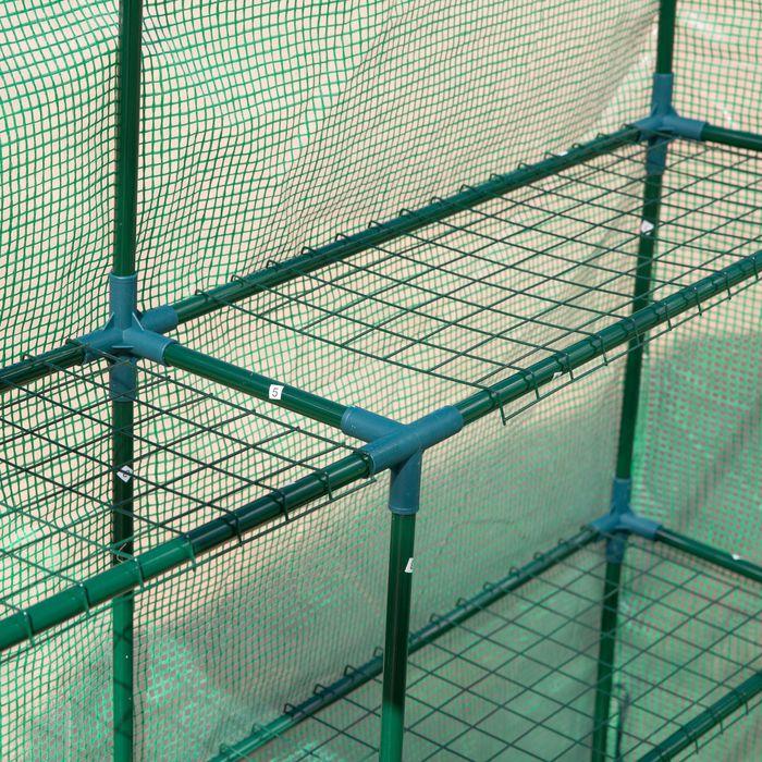 Immagine prodotto Swisshandel24 Serra a 8 ripiani con porta Verde 214 x 143 x 195 cm