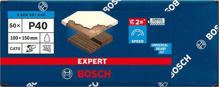 Produktbild Bosch Professional Zubehör EXPERT C470 Schleifpapier, 100 x 150 mm, G 40, 50 Stück (40)