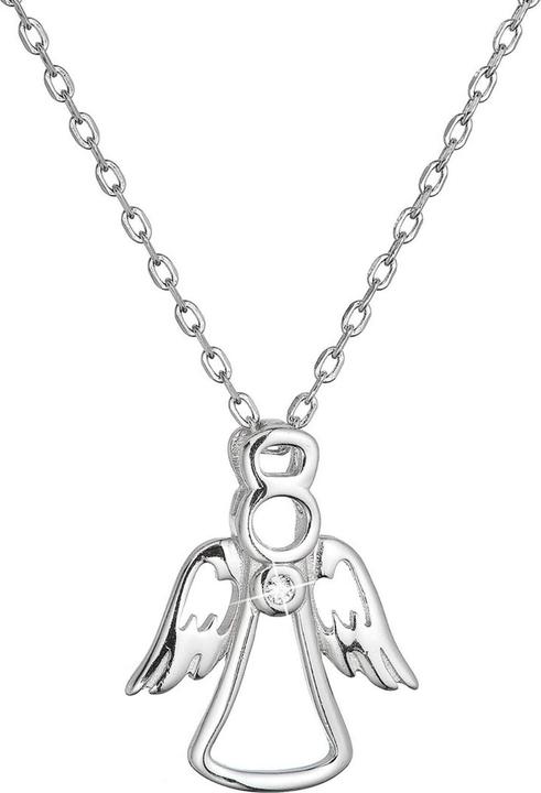 Image du produit Evolution Group - Charming silver necklace Angel with zircon 12104.1 (Argent)