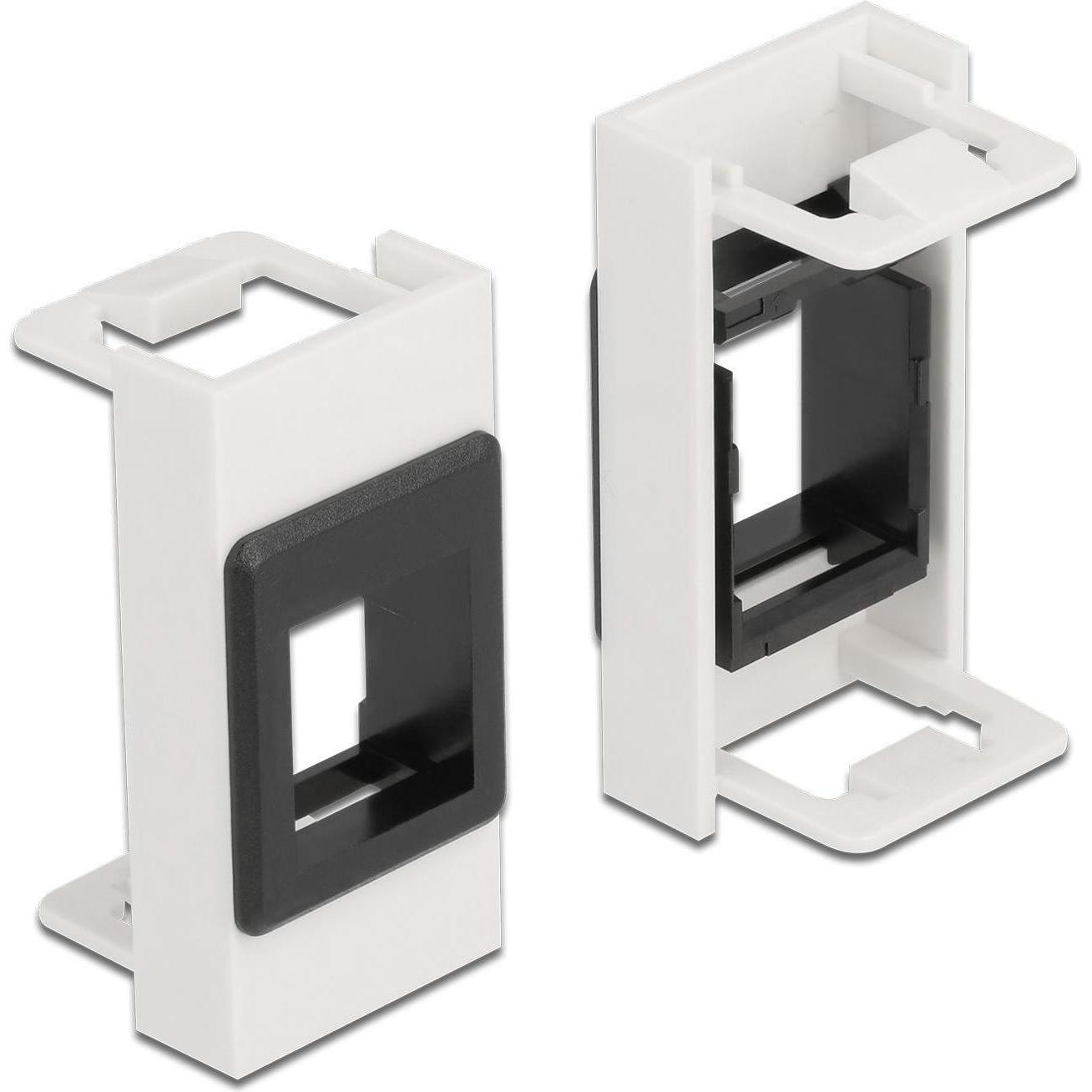 Delock Easy 45 Modul Keystone Halterung 22,5 x 45 mm, weiss / schwarz, Server Zubehör, Weiss