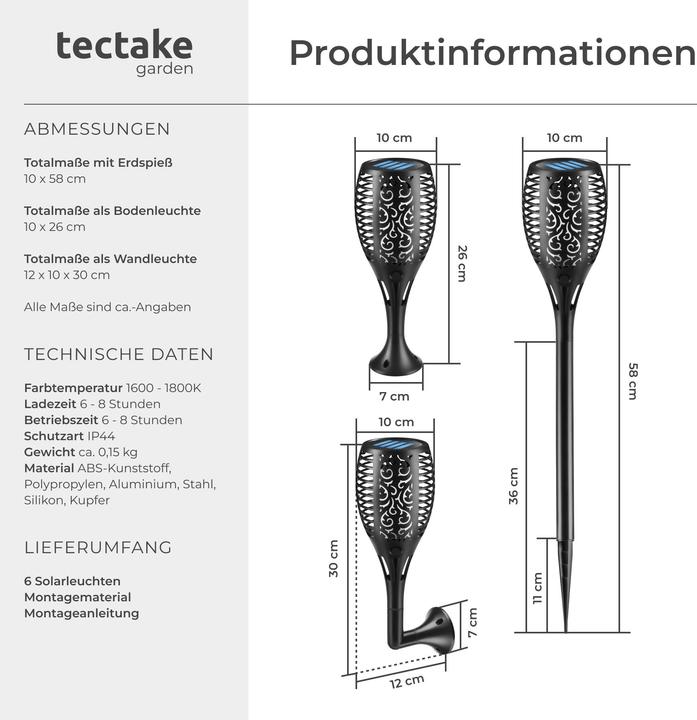 Immagine prodotto tectake Set di luci solari Flare (IP44)