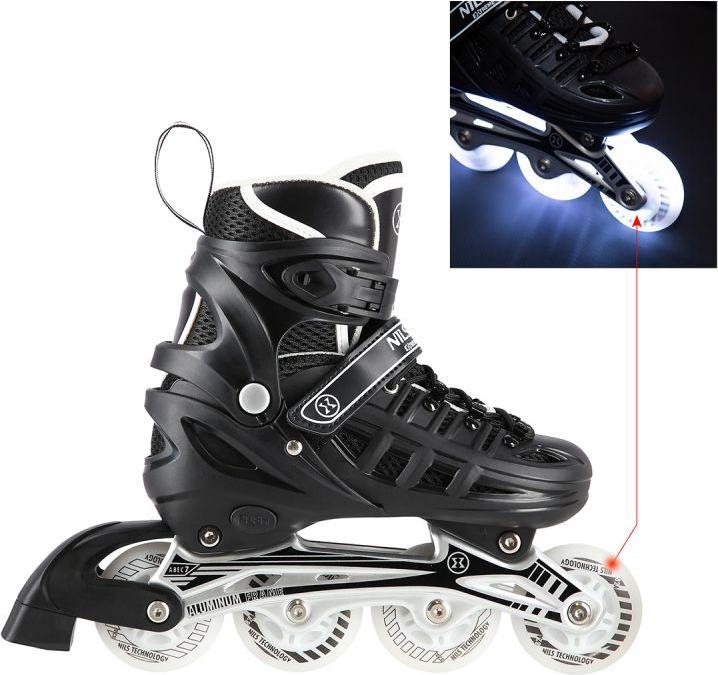 Immagine prodotto Nils NH10905 4in1 LED NERO TAGLIA M. M(35-38) PATTINI INLINE CON DIM. LAMA DA HOCKEY ESTREMA (35, 36, 37, 38)