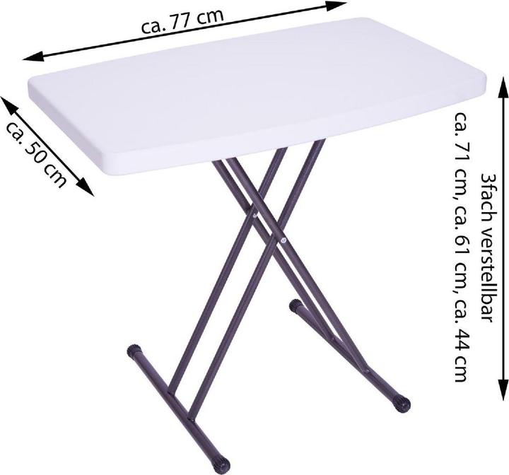 Produktbild VCM Partytisch 50x70 cm klappbar Klapptisch Balkontisch Campingtisch