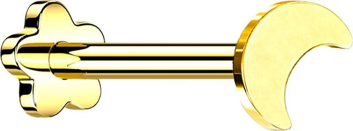 Actual product image Star Piercing Micro Labret internal thread gold plated eight balls three crystals silver (without brass, Titanium)