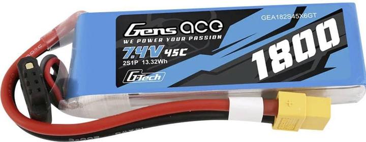 Gens Ace Battery GensAce G-Tech LiPo 1800mAh 7.4V 45C 2S1P XT60 (1800 mAh, 7.40 V)