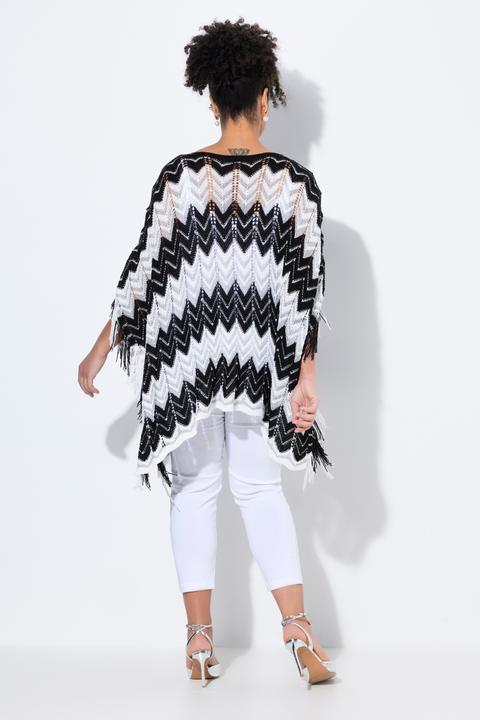 Immagine prodotto Miamoda Poncho, oversized, Zackenstrick mit Glitzer (42, 44, 46, 48)