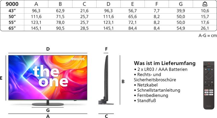 Actual product image Philips 43PUS9000/12 (43", PUS9000, QLED, 4K, 2025)