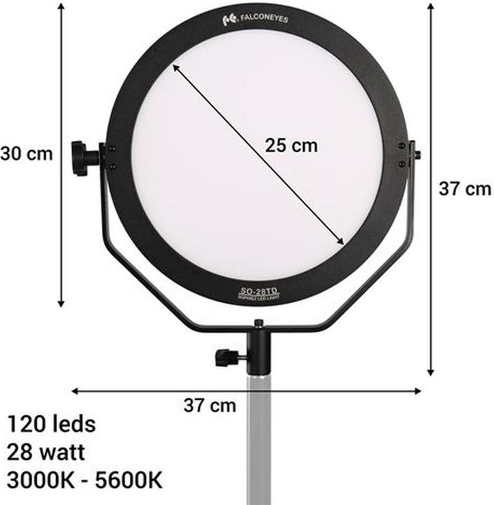 Falcon Eyes Bi-Color LED Lampe Sophiez SO-28TD auf 230V (Studioleuchte)