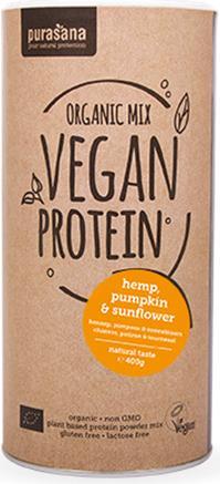 Immagine prodotto Purasana Mix di proteine vegane - Canapa / Zucca e Girasole (barattolo da 400 g) (Cocoa, 1 x, 400 g)