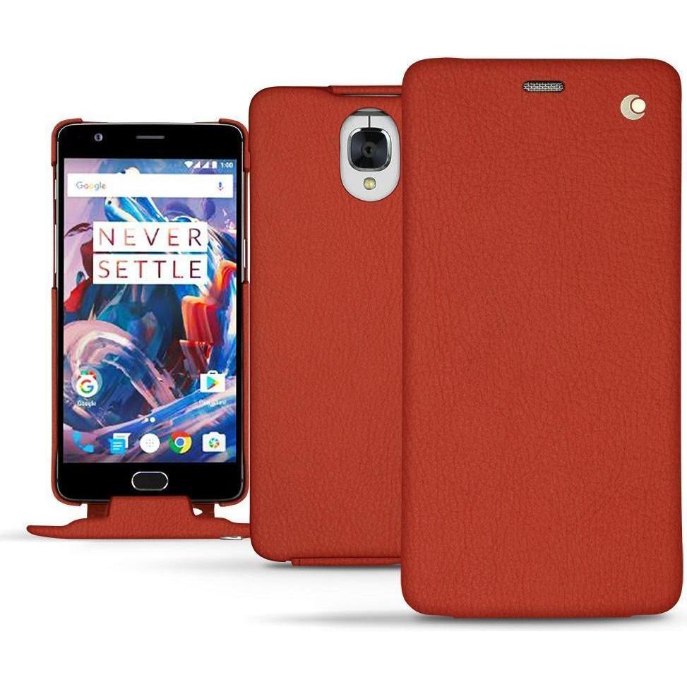 Noreve Lederschutzhülle vertikal (OnePlus 3), Smartphone Hülle, Orange
