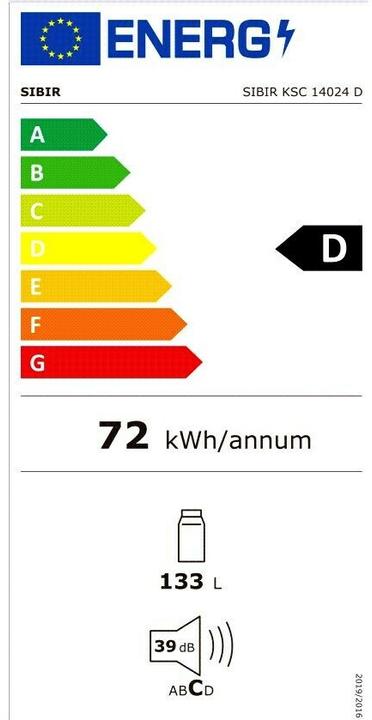 Label énergétique Sibir KSC 14024 E (133 l)
